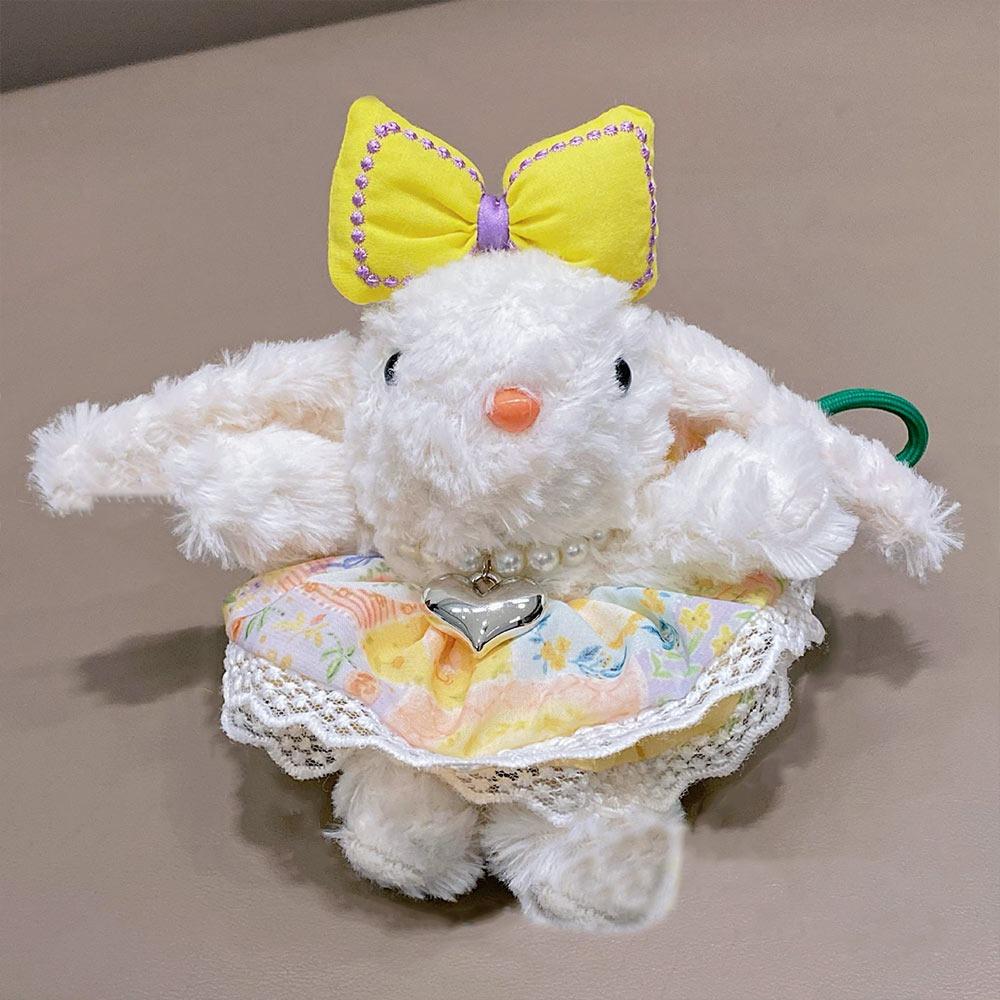Creative Plush Rabbit Doll Pendant Lop Ears Cartoon Doll Keychain Bowknot Stuffed Hanging Decoration Gifts