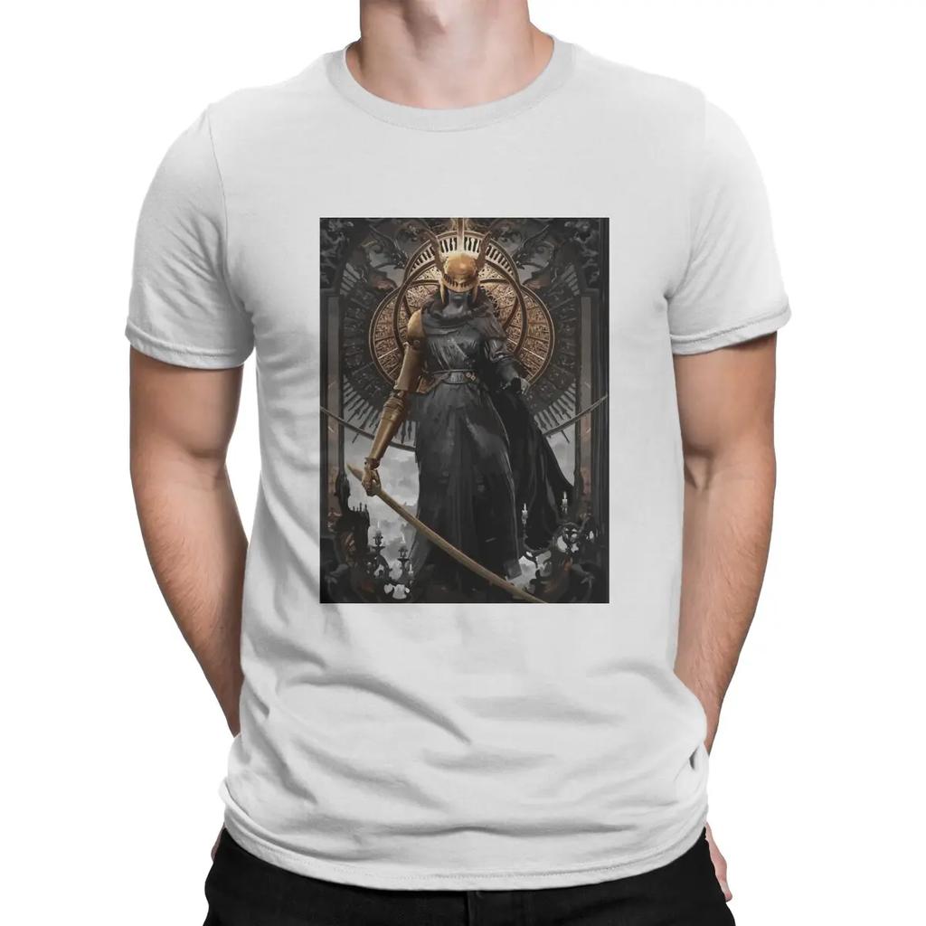 Men's Malenia god T Shirts DARK SOULS Pure Cotton Tops Fashion Short Sleeve Crew Neck Tees Printed T-Shirts