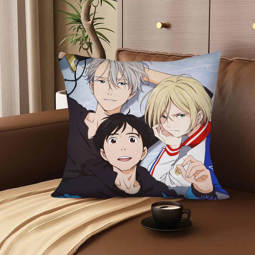 Yuri On ICE Anime Pillow Case Square Pillow Bedroom Sofa Leisure Comfort Cushion Car Living Room Home Decoration