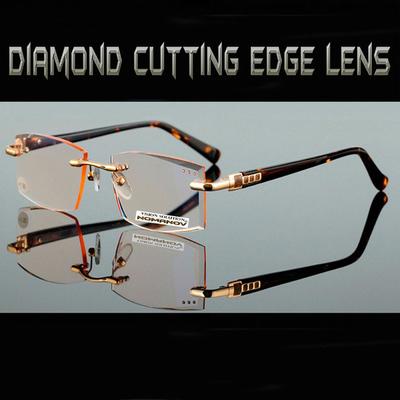 Business Elite Style Men Women Unisex Diamond Cutted Made Brown Lenses Reading Glasses