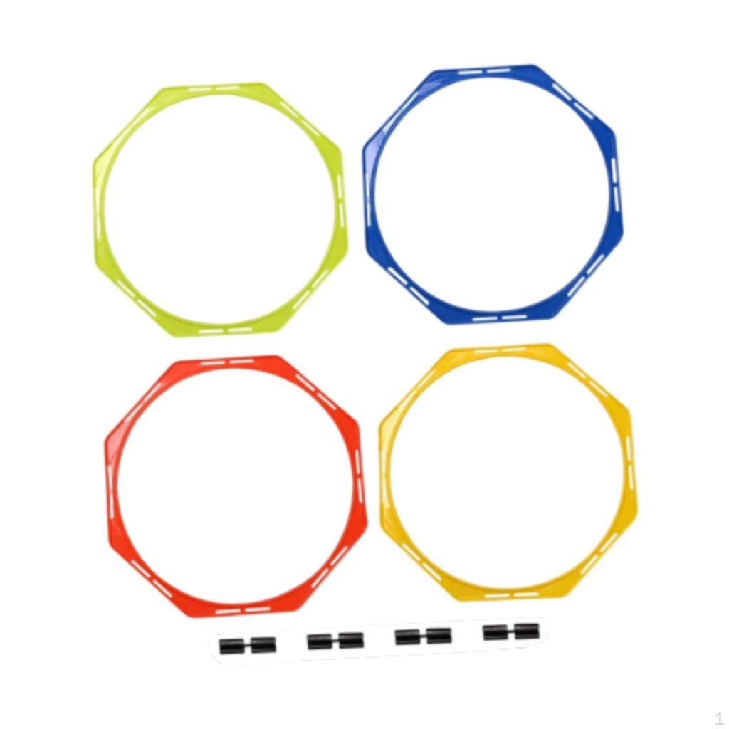 4x Agility Rings Multipurpose Training Equipment for Games Exercise Football