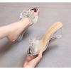 1098Series 6/8cm podpatek 2022 Spring Jelly klínové podpatky s Crystal Sexy Women Dámské sandály na show Party LFD