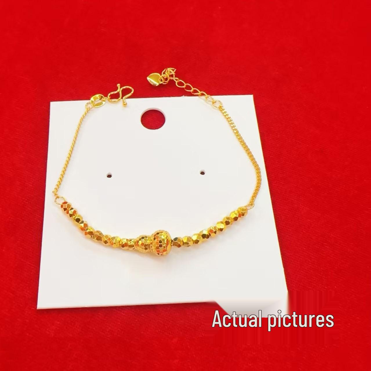 

Vietnamese Sand Gold Gourd Bracelet - Luxury Crushed Ice Disco Beads, Chinese Style Ornament