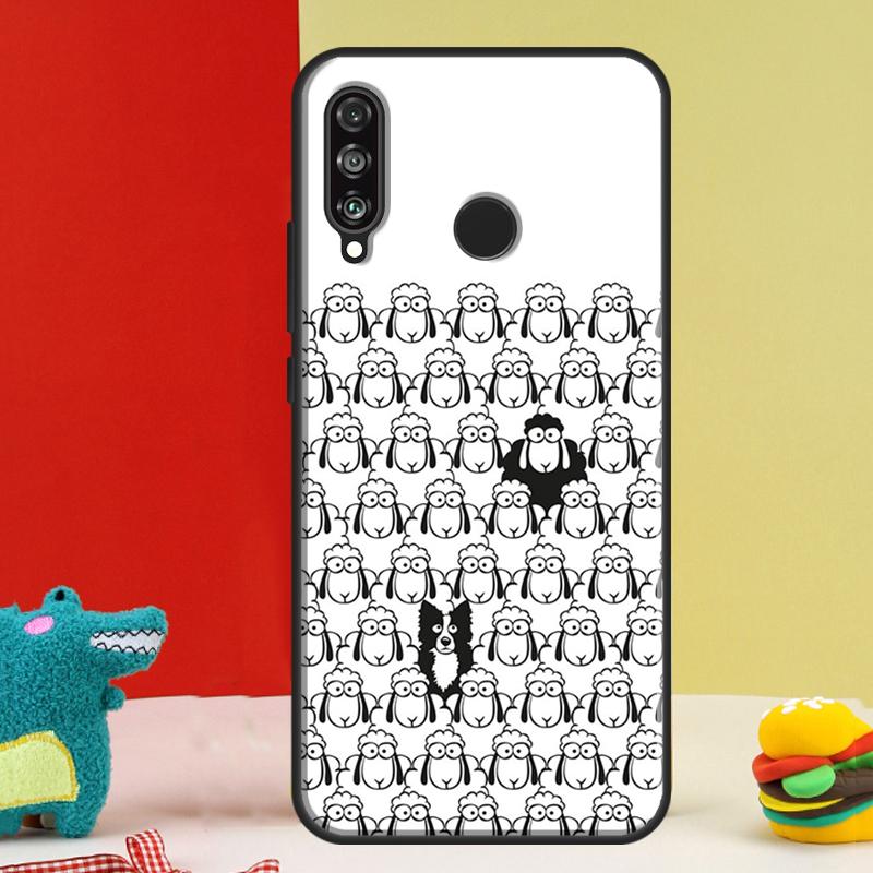 Cartoon Border Collie For Huawei Nova 12i 12s 11i 5T 9 10 SE Y91 Y90 Y60 Y70 Y72 Y61 P60 Pro P20 P40 P30 Lite Case