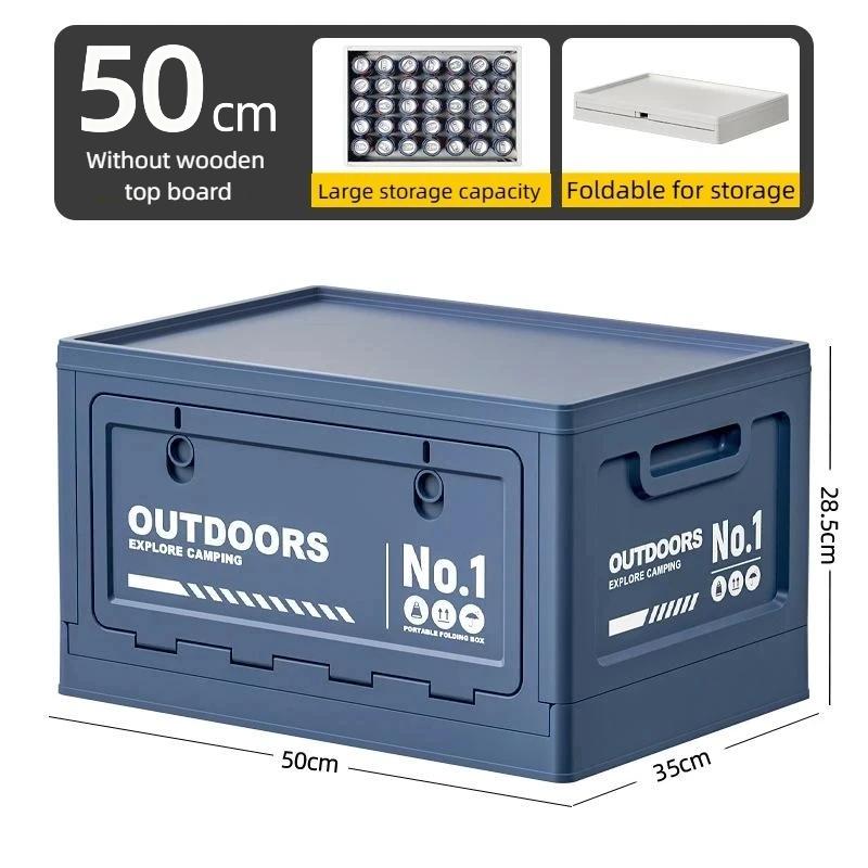 1Pcs Multifunctional Camping Box Foldable Car Trunk Storage Organizer With Bench & Cutting Board For Picnic