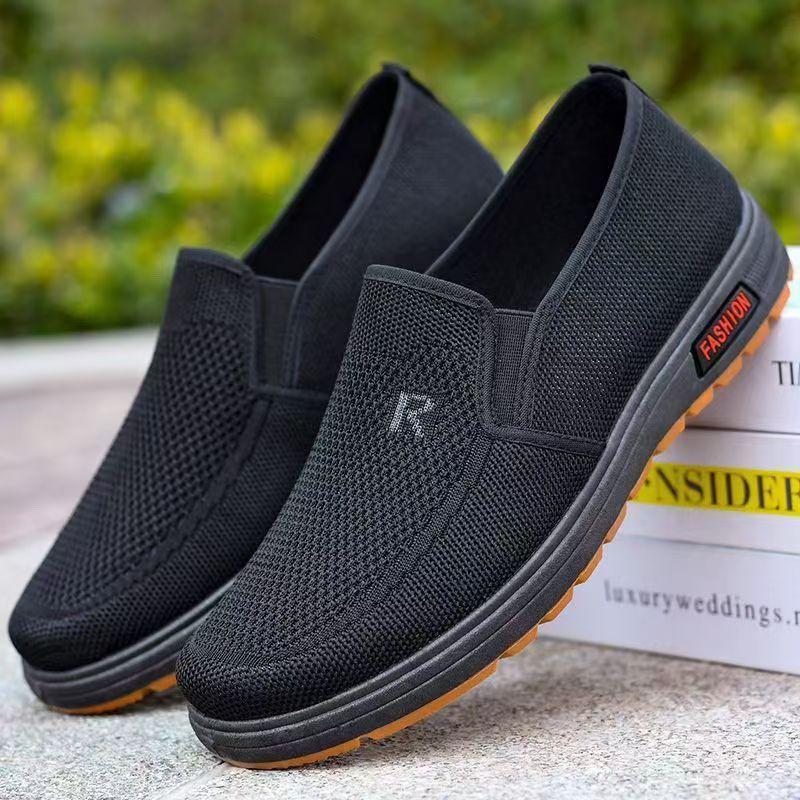 beef tendon sole spring and autumn new cloth shoes men's shoes new fly-woven casual soft-soled medium cloth shoes