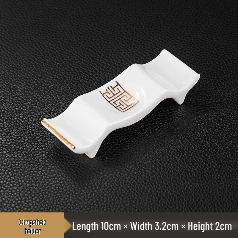 Luxury Wear-Resistant Gold Rim Bone China Dinnerware Set for Hotels and Restaurants - Includes Bowls, Plates, Spoons, Cups, and Chopsticks