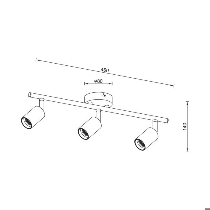 Plafonnier LED - BRAYTRON - BV04-00032 - Métal noir - 3xE27 - 23W - IP20