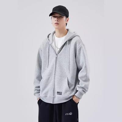 Cardigan com capuz e zíper de primavera, suéter masculino, adolescente, esportes, roupas, lã, moderno, casual, jaqueta americana