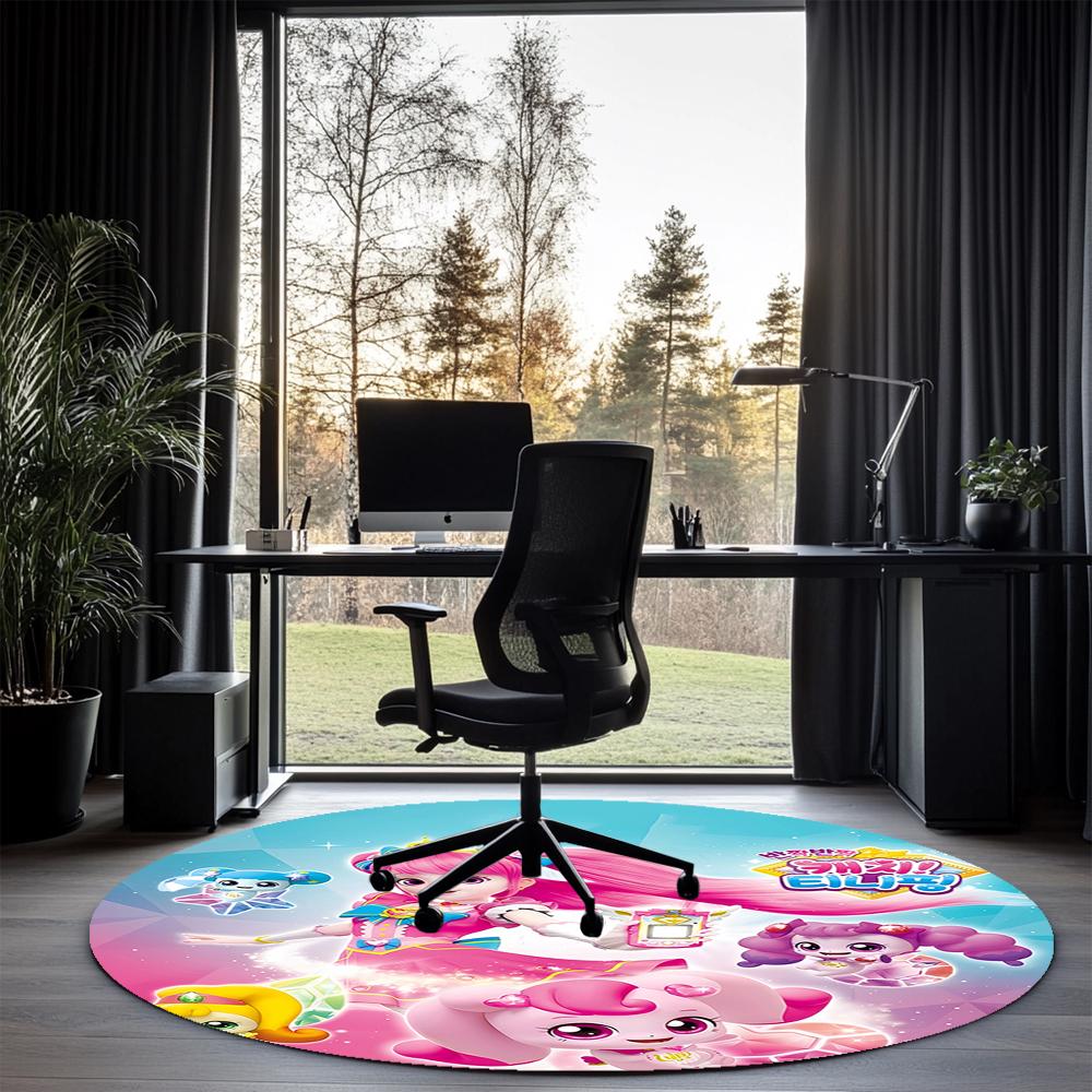 Twinkle Catch Teenieping Printed Round Rug Carpet Chair Rug Area Rug Entryway Doormats,for Office Chair Living Room Bedroom Kitchen Room.