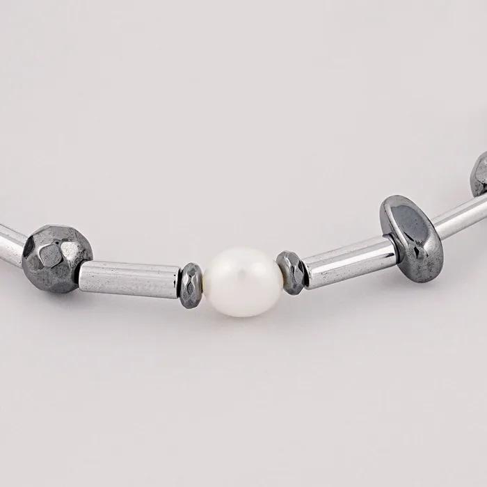 Pearl Seahorse Mix Point Cylinder Bead Bracelet (C2503AC1281_SV)