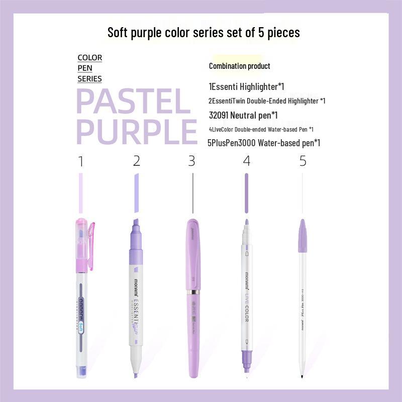 Munami Koreanisches Monami Weiches Set: Textmarker & Gelstift-Set für Bullet Journals.