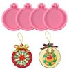 Fancyfamily 4pcs  DIY Crystal Drip Glue Circular Hanging Silicone Mold Christmas Decoration Pendant Circular Keychain Mold