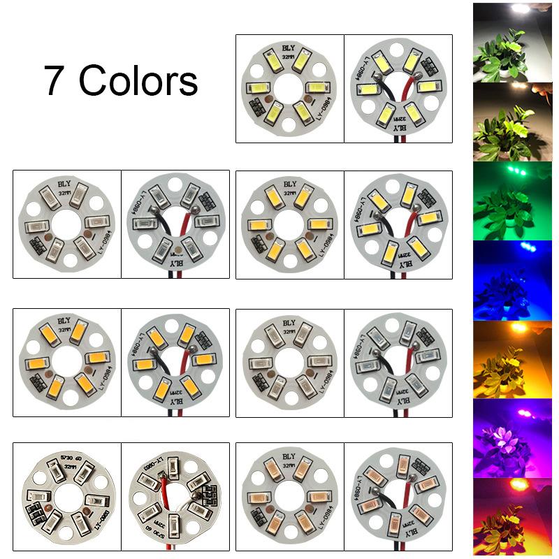 3Pcs 3W 5V Color Led Chip Bead Lights Board Bulb Round Transformation Light Source Dia 32Mm Green Blue Red Purple White Lamp