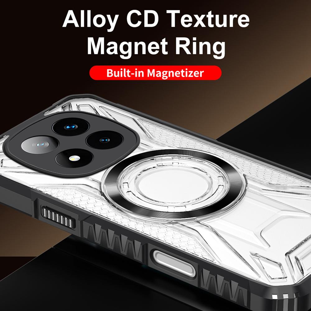 KEYSION Transparent Magnetic Case for Redmi Note 15 Pro+ 5G Silicone+PC Heavy Duty Shockproof Phone Cover for Redmi Note 15 5G