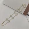 Nowość15mm Naszyjnik z czterolistną koniczyną 10 kwiatów Łańcuszek na obojczyk Nieblaknący Modny Elegancki Naszyjnik