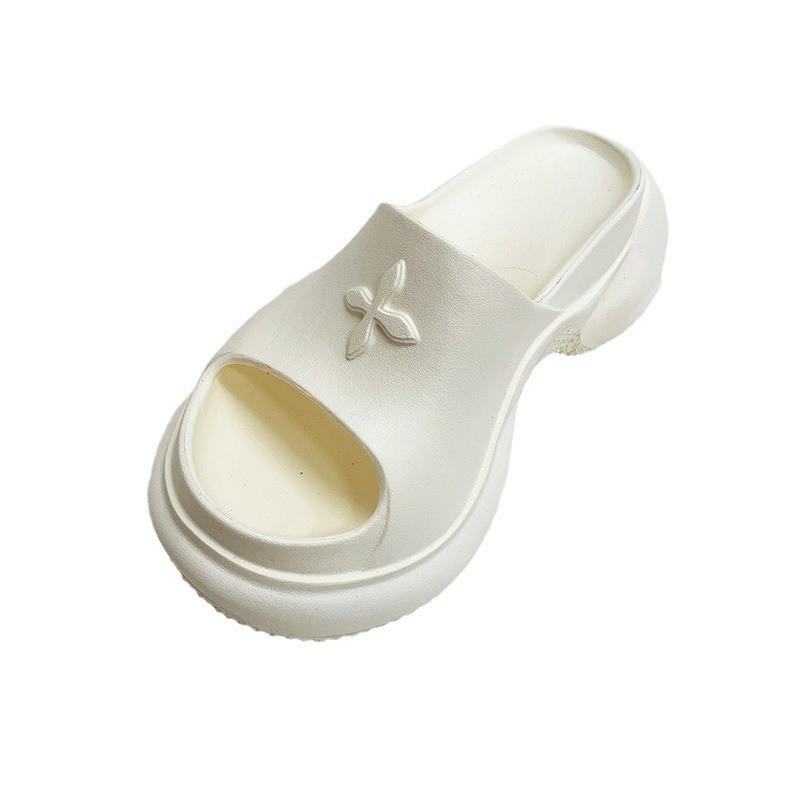 

Thick-soled slippers women s cross flower muffin shoe style with heightening soft-soled casual thick-soled heightening 35-36
