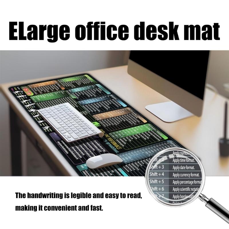 Large Keyboards Mouse Pad Featuring Excels Word Shortcut for Office Software Use and Gaming with Waterproof 400x900x3mm