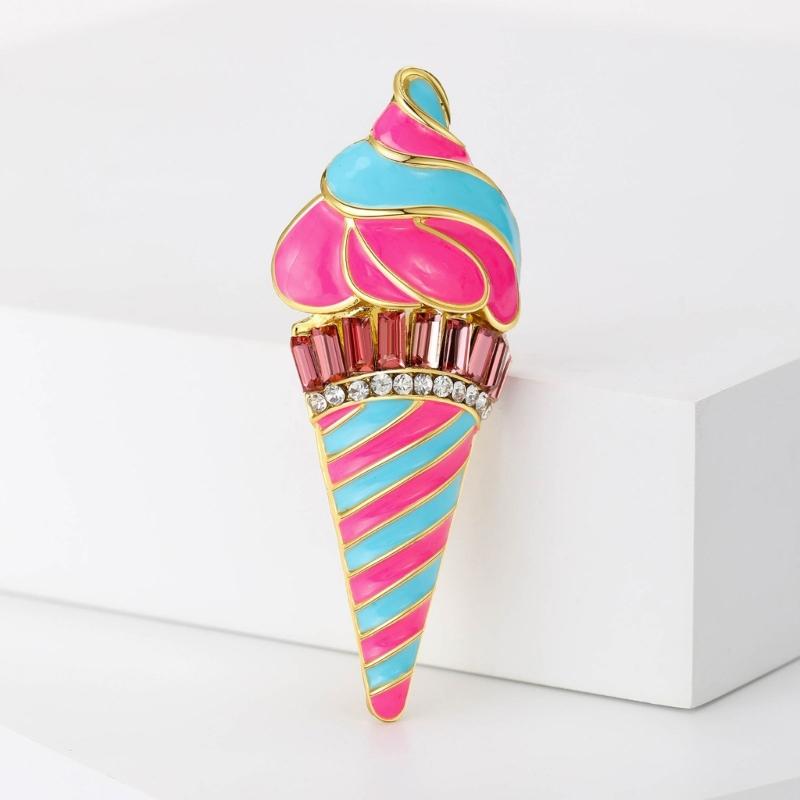 Multipurpose Fun Sophisticated Ice Cream Brooch Elegant Designs Portable Fashion Accessory for Performers Daily Outfit