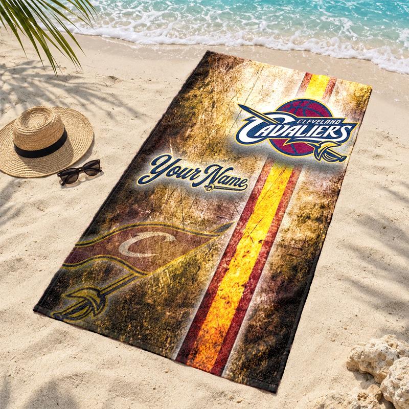 Cleveland Cavaliers Custom Name Beach towels also serve as bath towels summer essential a musthave for the outdoors the beach and the pool