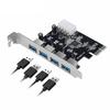 1Pc PCI-E Express to 4-Port 5Gbps USB 3.0 PCI-E Controller Card Adapter