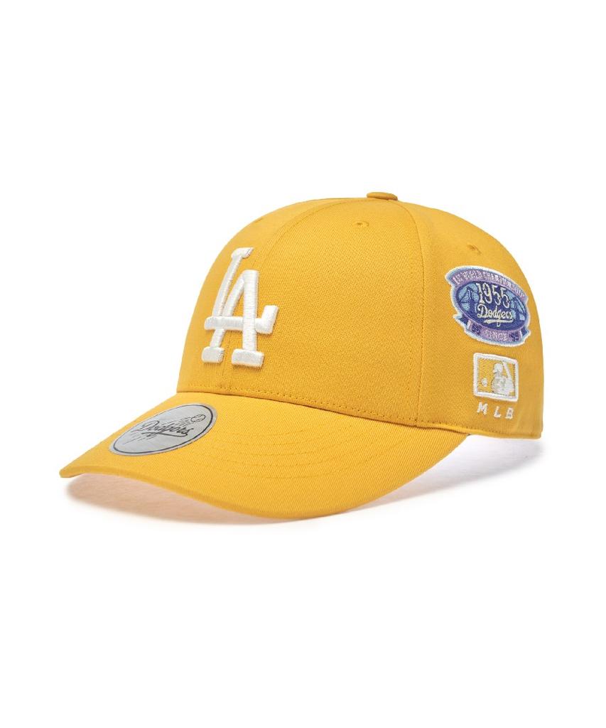 Emelbi Signature All-Over Patch Structure Ball Cap La (Mustard)