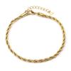 Fashion Stainless Steel Link Chain Anklet Gold Color Bracelet For Women Barefoot Beach Leg Chain Summer Jewelry Gift 23.5cm Long