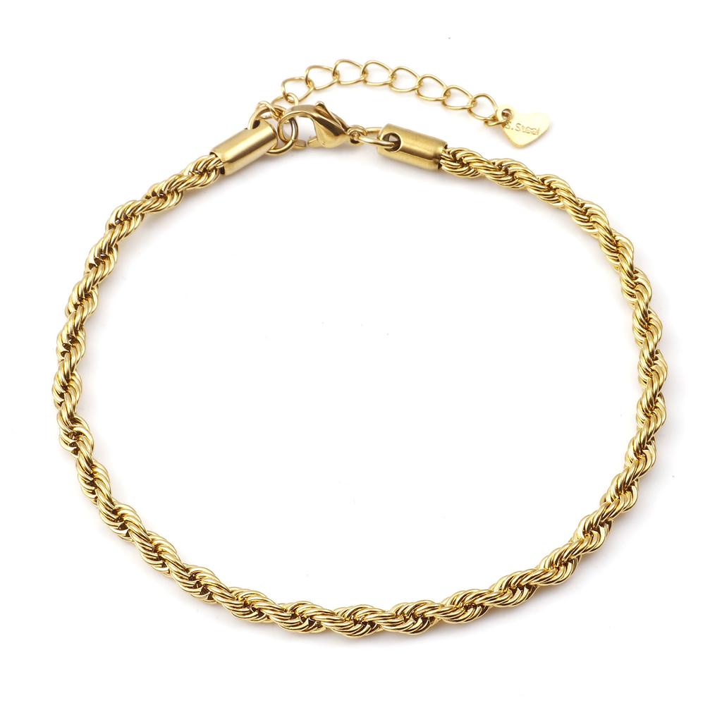 Fashion Stainless Steel Link Chain Anklet Gold Color Bracelet For Women Barefoot Beach Leg Chain Summer Jewelry Gift 23.5cm Long