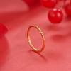 Women's Gold Starry Crushed Ice Ring - Thin Plain Band