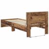 LED Bed Frame with Headboard Reclaimed Wood Look 75 x 190 cm Engineered Wood