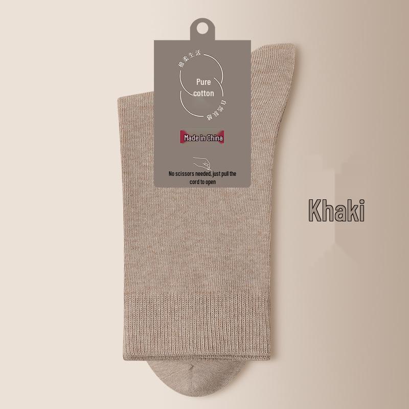 Svarta herrstrumpor i ren bomull till mitten av vaden - Varma, andningsbara och svettabsorberande för höst/vinter