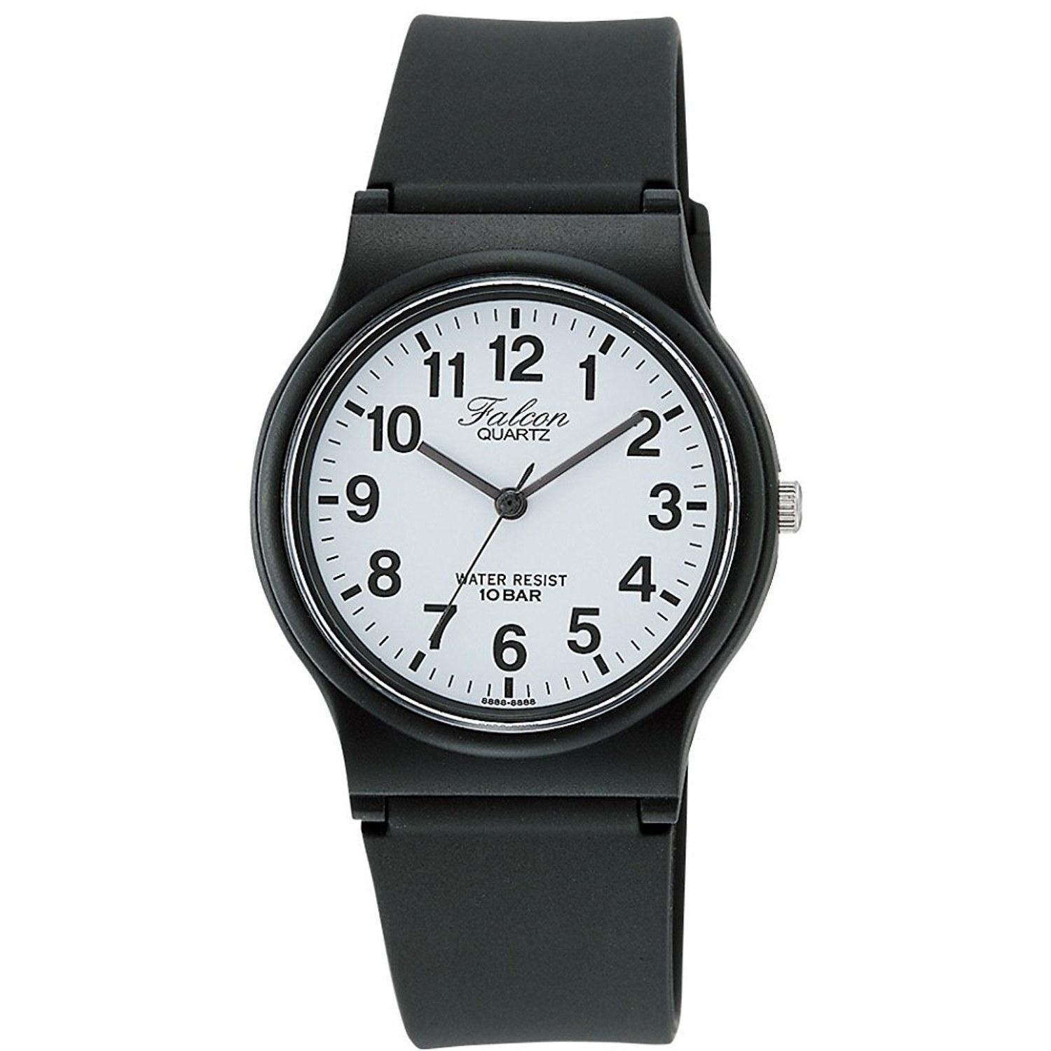 Citizen QQ 10 ATM waterproof wristwatch (black/white) exams lightweight analog watch (urethane belt / easy-to-read dial) men women VP46-852 WEB
