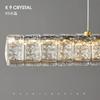 Luxury chandelier dining table light Hotel Bar Kitchen Living Room lighting fixtures Modern Simple Long LED crystal hanging lamp