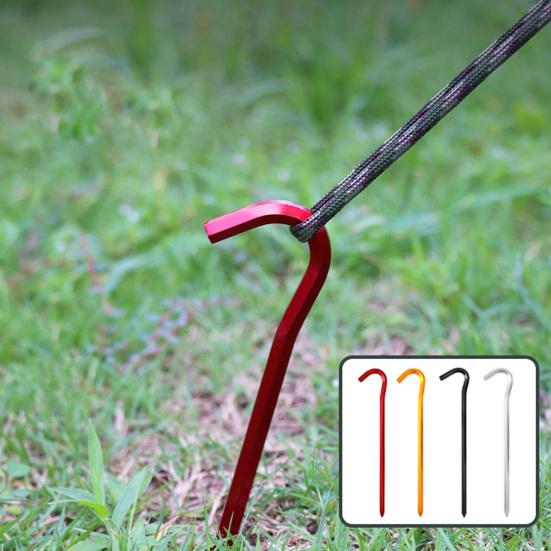 4Pcs Aluminum Tent Stakes Pegs Rustproof Corrosion Resistant Hexagon Rod Lightweight Canopy Stakes Pegs