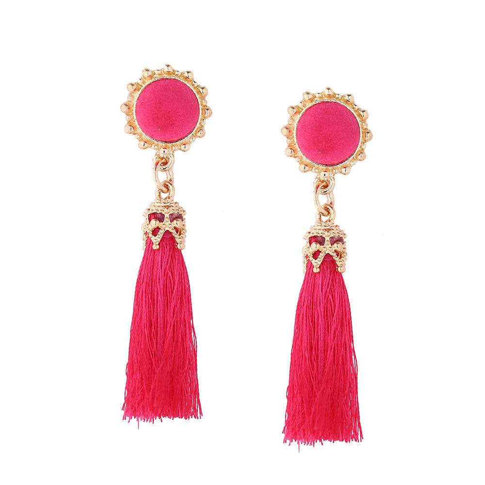 Bohemia Temperament Pompon Tassel Ear Pendent Long Fringe Eardrop Dangle Earrings Ladies Jewelry Christmas Gift