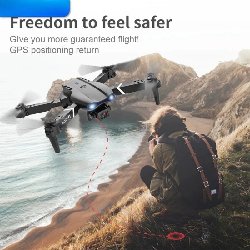 E99 Foldable Drone 4K Dual Camera Quadcopter RC Remote Control Altitude Hold FPV Live Video UAV Aerial Photography