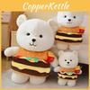 Adorable White Plush Bear Toy Creative Burger Bear Stuffed Animal Includes Pp Cotton