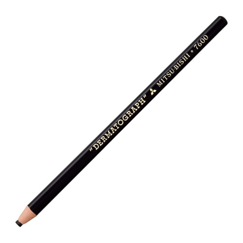 Mitsubishi Pencil Colored Pencil Oil-Based Dermatograph No.7600 Black 1 Dozen K7600.24