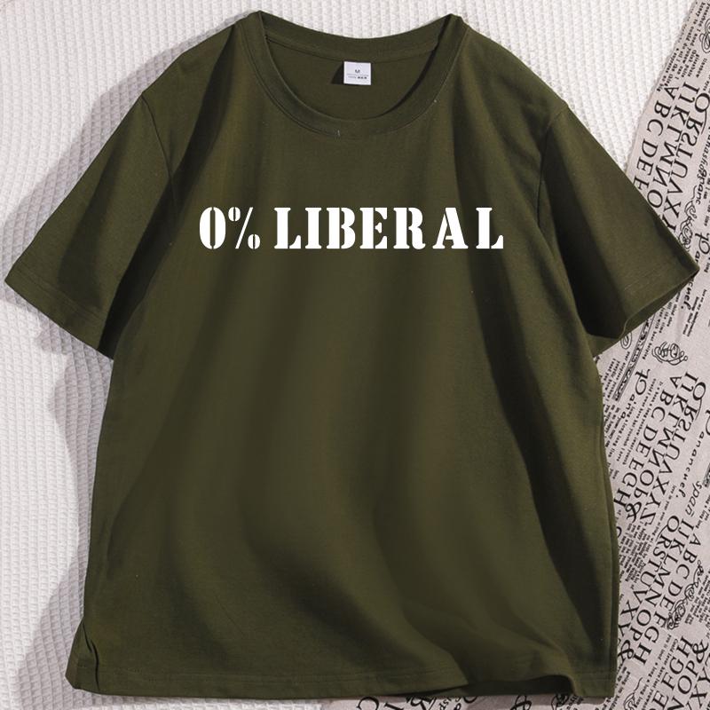 Zero Percent Liberal T Shirt Short Sleeve Men Women Crewneck Y2k Streetwear Casual Cotton Loose Comfortable Man Clothing