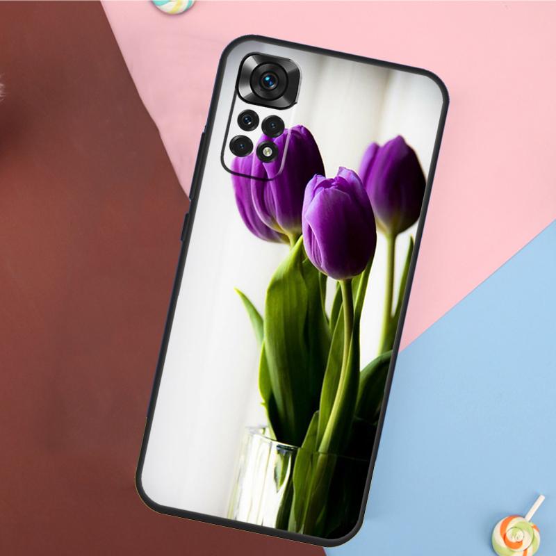 Tulip Flower Cover For Xiaomi Redmi Note 13 14 Pro 12 11 9 10 9S 10S 11S 12S Redmi 14C 10C 12C 13C Case