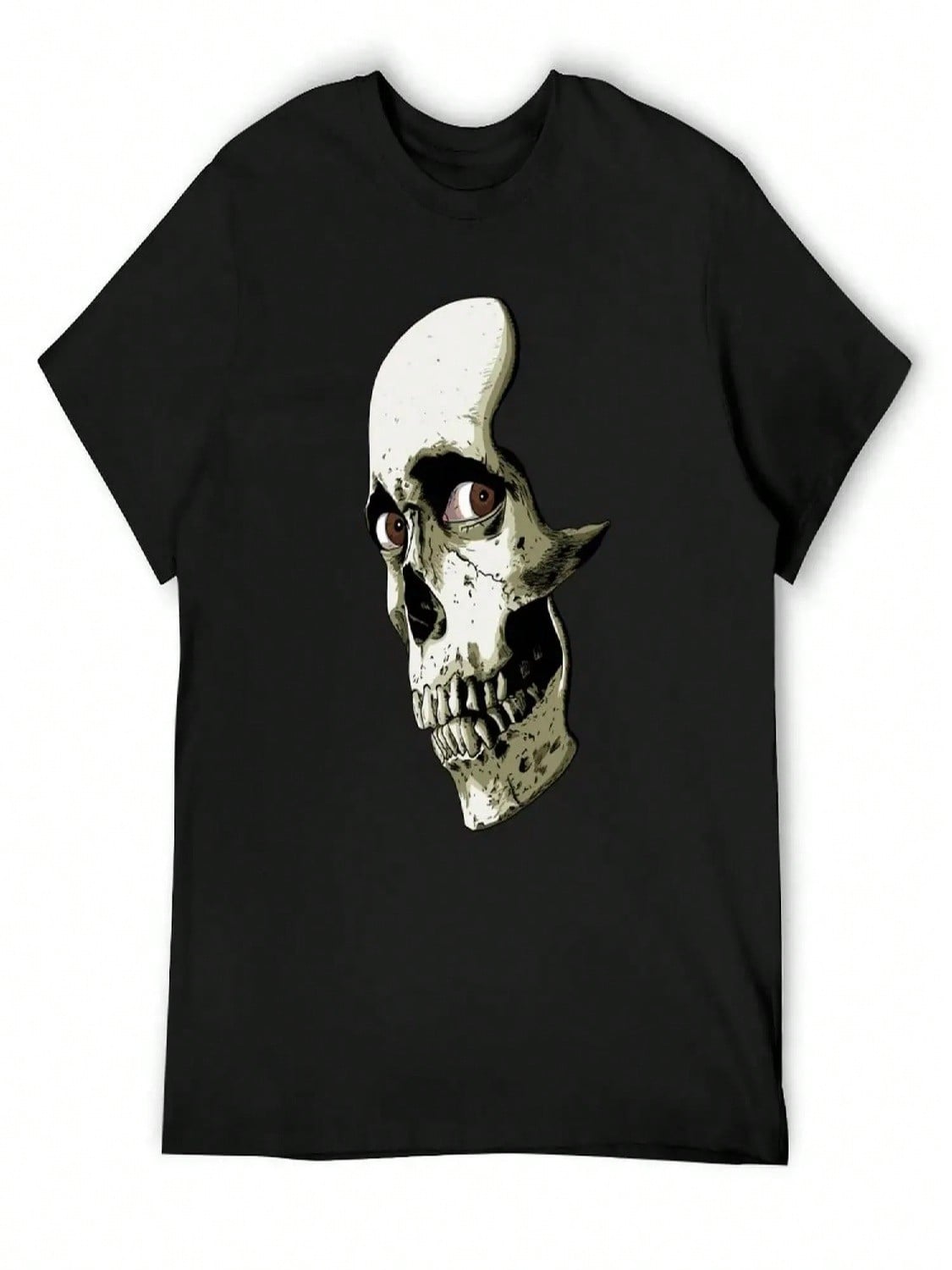 Skull With Eyes T-Shirt Gifts For Boyfriend Plain Summer 2025 Compression Shirt unisex S разноцветный