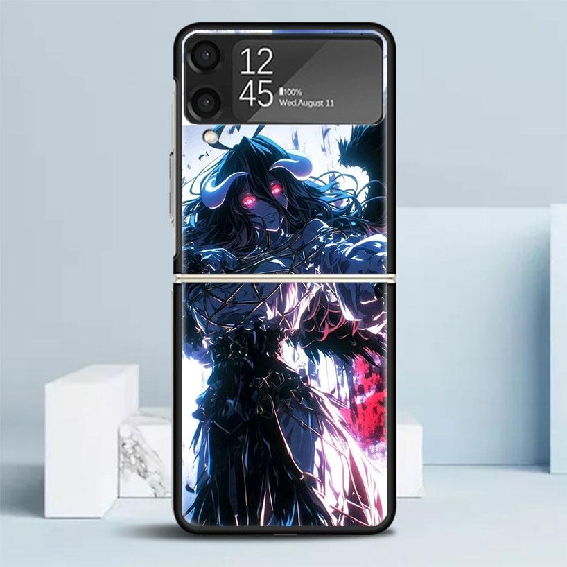 Albedo Overlord Anime Phone Case For Samsung Galaxy Z Flip7 Flip6 5G Flip5 Flip4 Flip3 ZFlip 7 6 3 4 5 Shockproof Back Cover Gal
