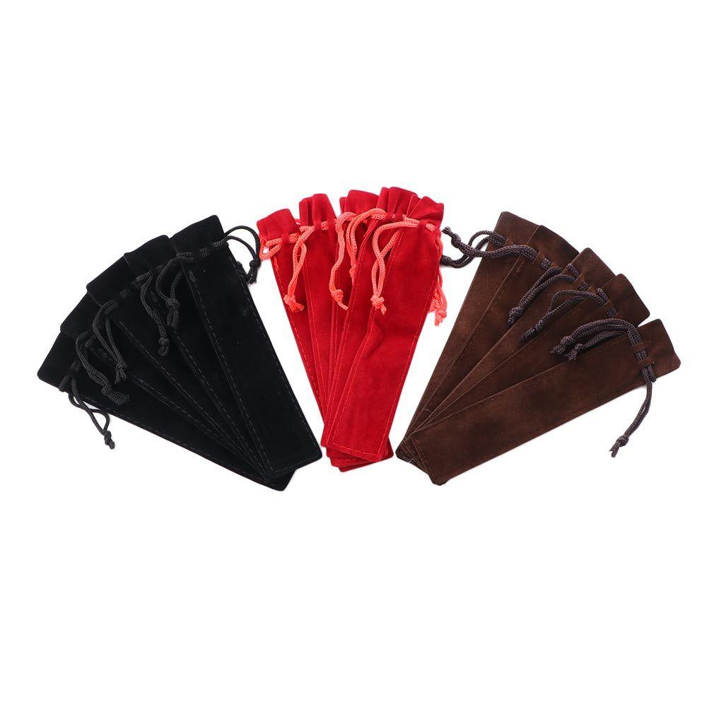 Supplies Black Pen Sleeve Holder With Rope Drawstring Pen Pouch Single Pencil Bag Pen Bag Case Velvet Pen Pouch Pencil Bag