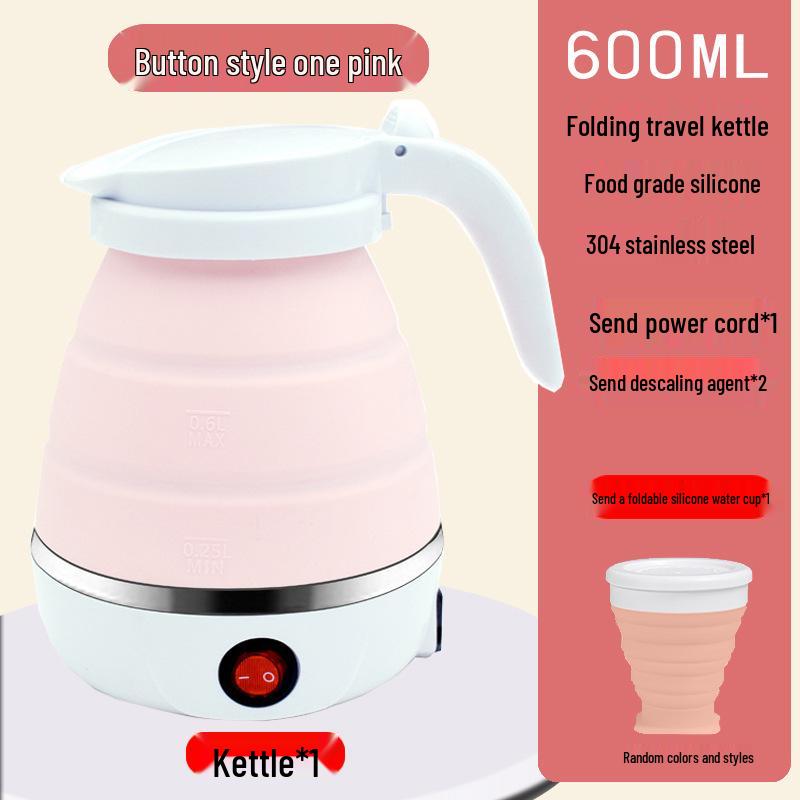 Portable Folding Silicone Electric Kettle with 304 Stainless Steel, Auto Power Off, Anti-Dry Burning - Ideal for Travel, Home, or Dorm Use