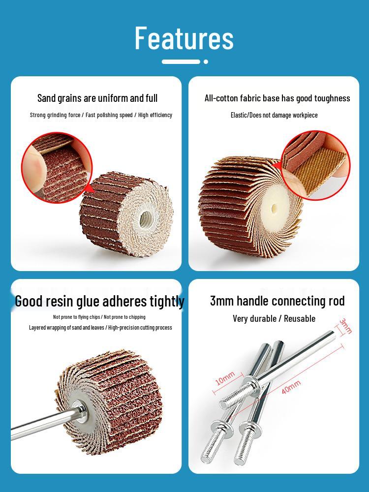 3mm Sandpaper Flap Disc for Metal Grinding, Polishing, and Rust Removal - Electric Grinder Attachment