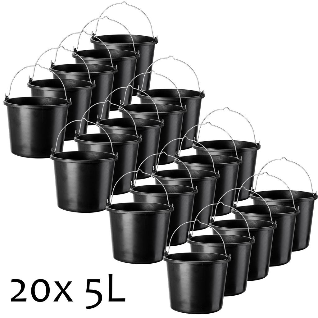 KADAX Wiadro Plastikowe Budowlane Gospodarcze 5L 20szt