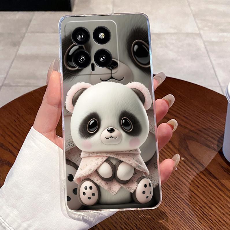 For Xiaomi Mi 14 / 14 Pro Clear Case Luxury Cute Love Rabbit Funny Ultra Slim TPU Silicone Soft Back Cover For Mi14 14Pro Casing