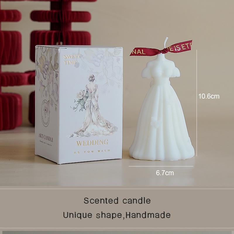 

Креативное свадебное платье ароматизированная свеча сувенир небольшой подарок ручная имитация аромата свадебная модельная свеча 2