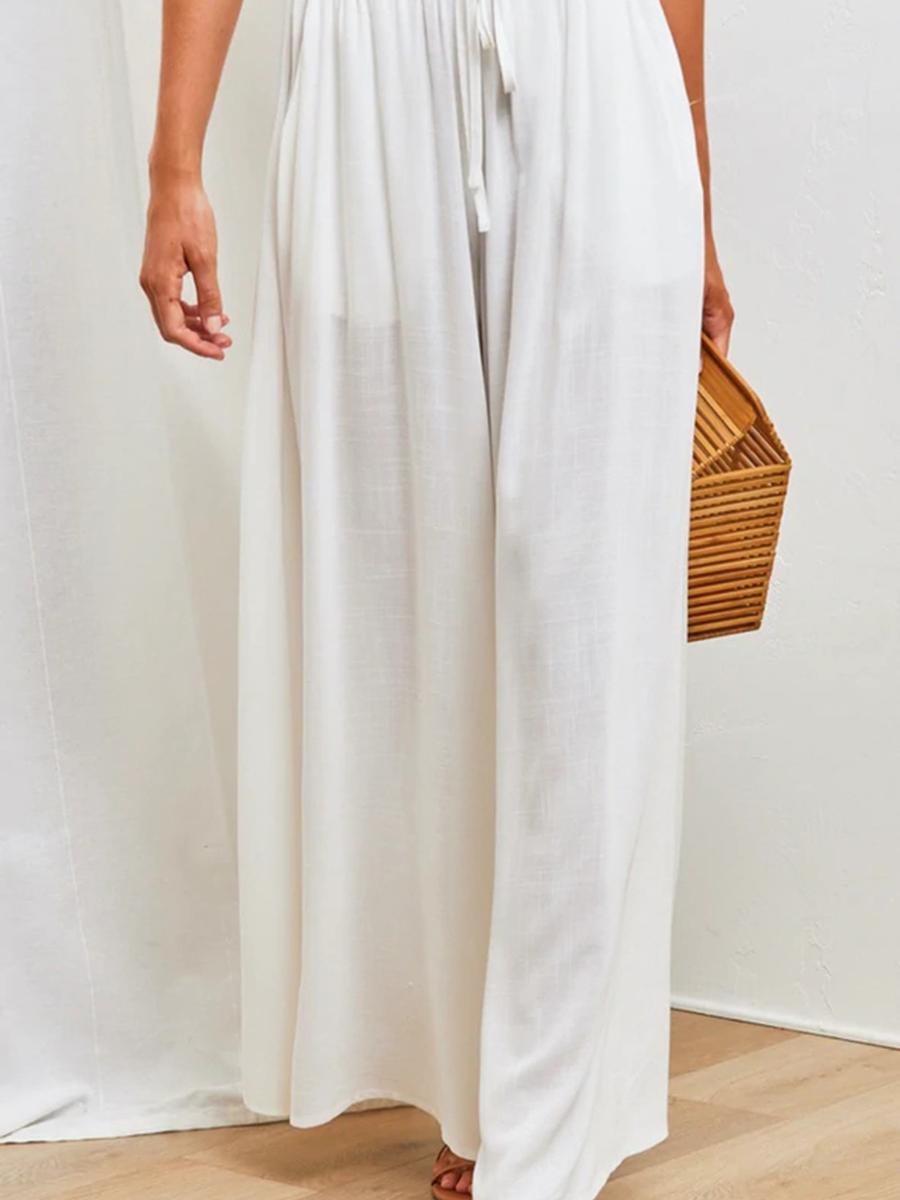 Spring/Summer Casual Wide Leg Pants Women Loose Fashion Trousers S белый