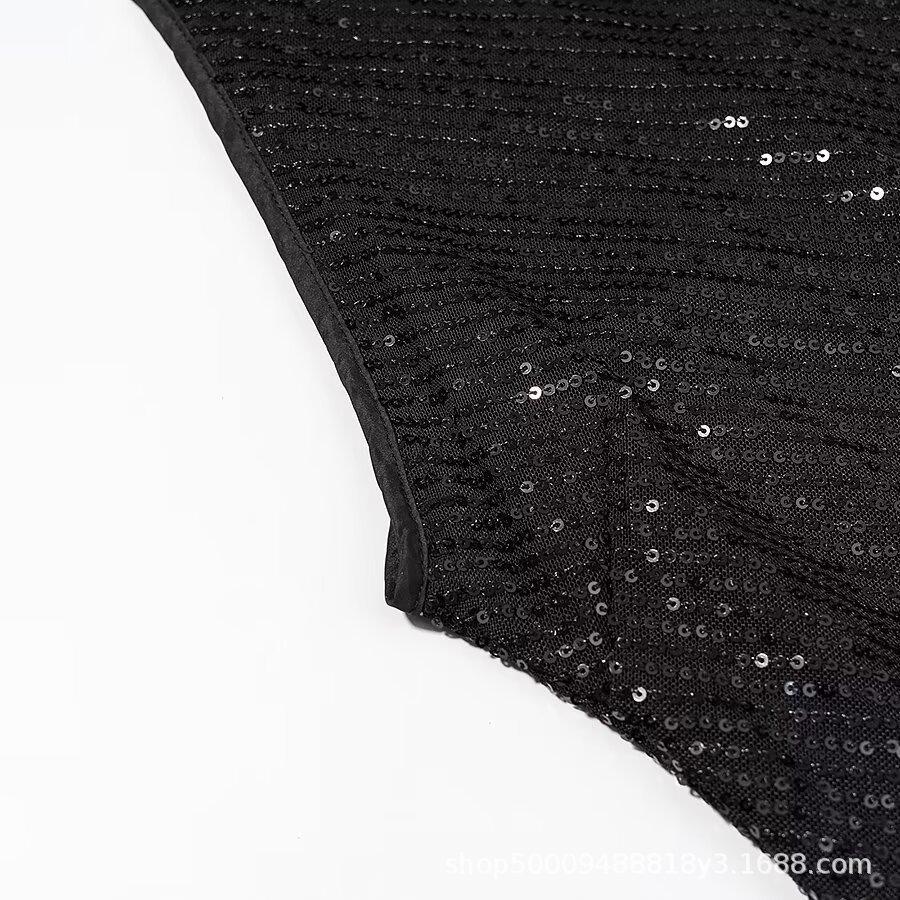 Women's New European and American Fashion Sexy Neck Sleeveless Sequin Dress